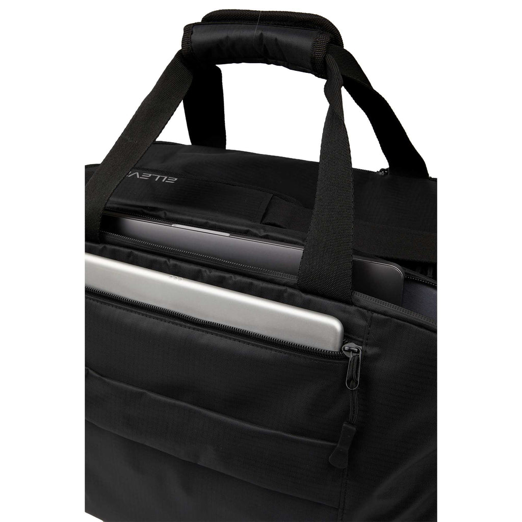 Zenith Recycled Duffel Bag for 18 Inch Laptops Transfer - Black - Propped 4