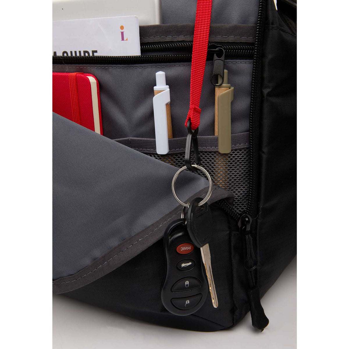 Zenith Recycled Duffel Bag for 18 Inch Laptops Transfer - Black - Propped