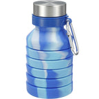 Zigoo Collapsible Silicone Bottle, Tie Dye, 18 oz Laser Engraving - ICE - Front Collapsed 2