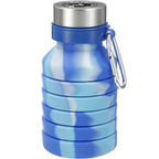 Zigoo Collapsible Silicone Bottle, Tie Dye, 18 oz Laser Engraving - ICE - Front Collapsed