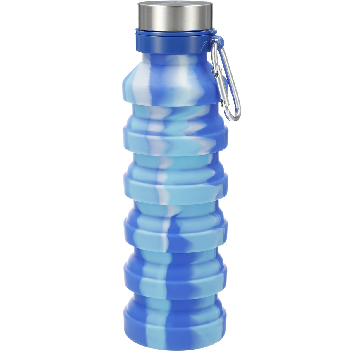 Zigoo Collapsible Silicone Bottle, Tie Dye, 18 oz Laser Engraving - ICE - Front