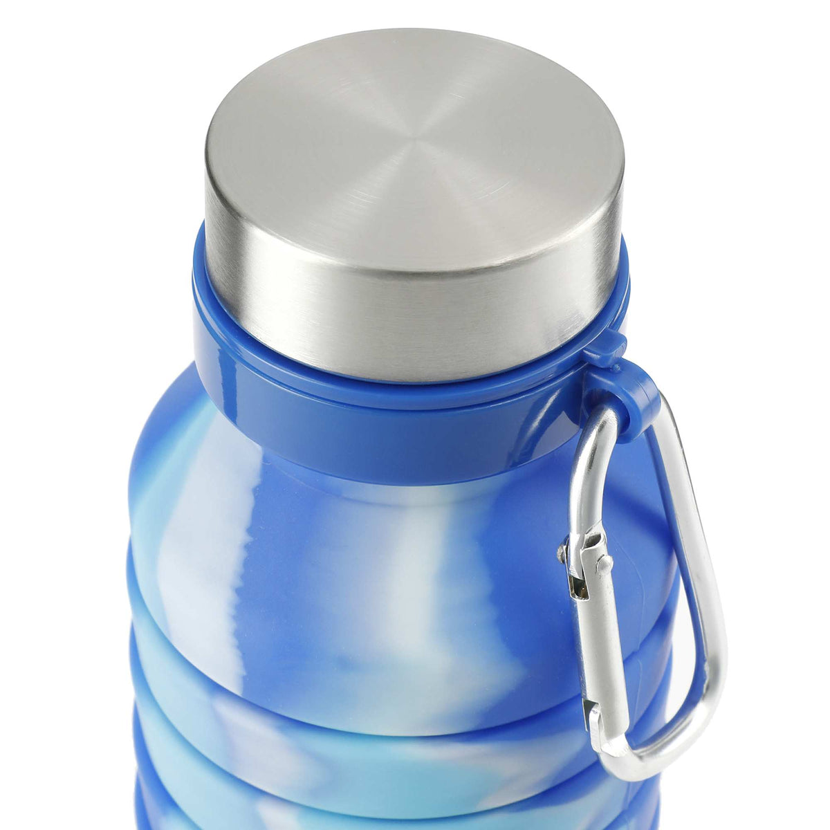 Zigoo Collapsible Silicone Bottle, Tie Dye, 18 oz Laser Engraving - ICE - Top 2