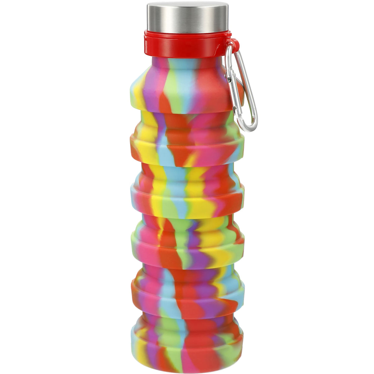 Zigoo Collapsible Silicone Bottle, Tie Dye, 18 oz Laser Engraving - TIE-DYE - Front