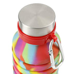 Zigoo Collapsible Silicone Bottle, Tie Dye, 18 oz Laser Engraving - TIE-DYE - Top 2