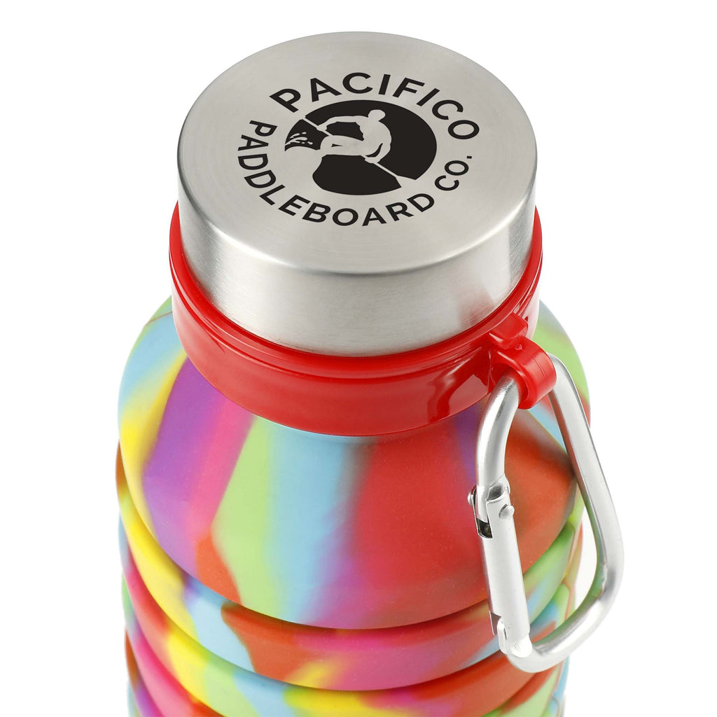 Zigoo Collapsible Silicone Bottle, Tie Dye, 18 oz Laser Engraving - TIE-DYE - Top