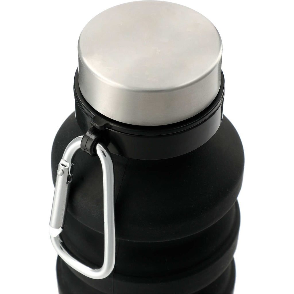 Zigoo Collapsible Silicone Bottle with Carabiner, 18 oz Full Color - Black - Photo