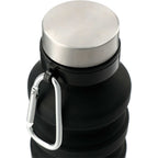Zigoo Collapsible Silicone Bottle with Carabiner, 18 oz Full Color - Black - Photo