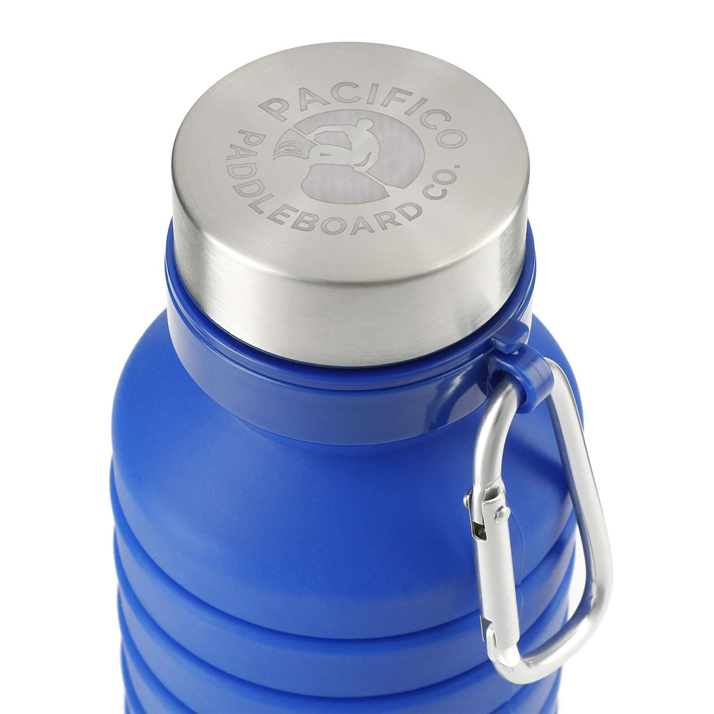 Zigoo Collapsible Silicone Bottle with Carabiner, 18 oz Full Color - Blue - Top