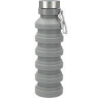 Zigoo Collapsible Silicone Bottle with Carabiner, 18 oz Full Color - Gray - Front