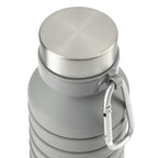 Zigoo Collapsible Silicone Bottle with Carabiner, 18 oz Full Color - Gray - Top 2