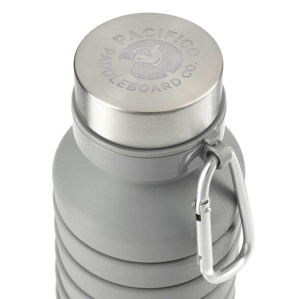 Zigoo Collapsible Silicone Bottle with Carabiner, 18 oz Full Color - Gray - Top