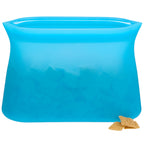 Zili Reusable Silicone Storage Bag, 16 oz - Blue - Propped 2
