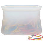 Zili Reusable Silicone Storage Bag, 16 oz - Clear - Propped 2