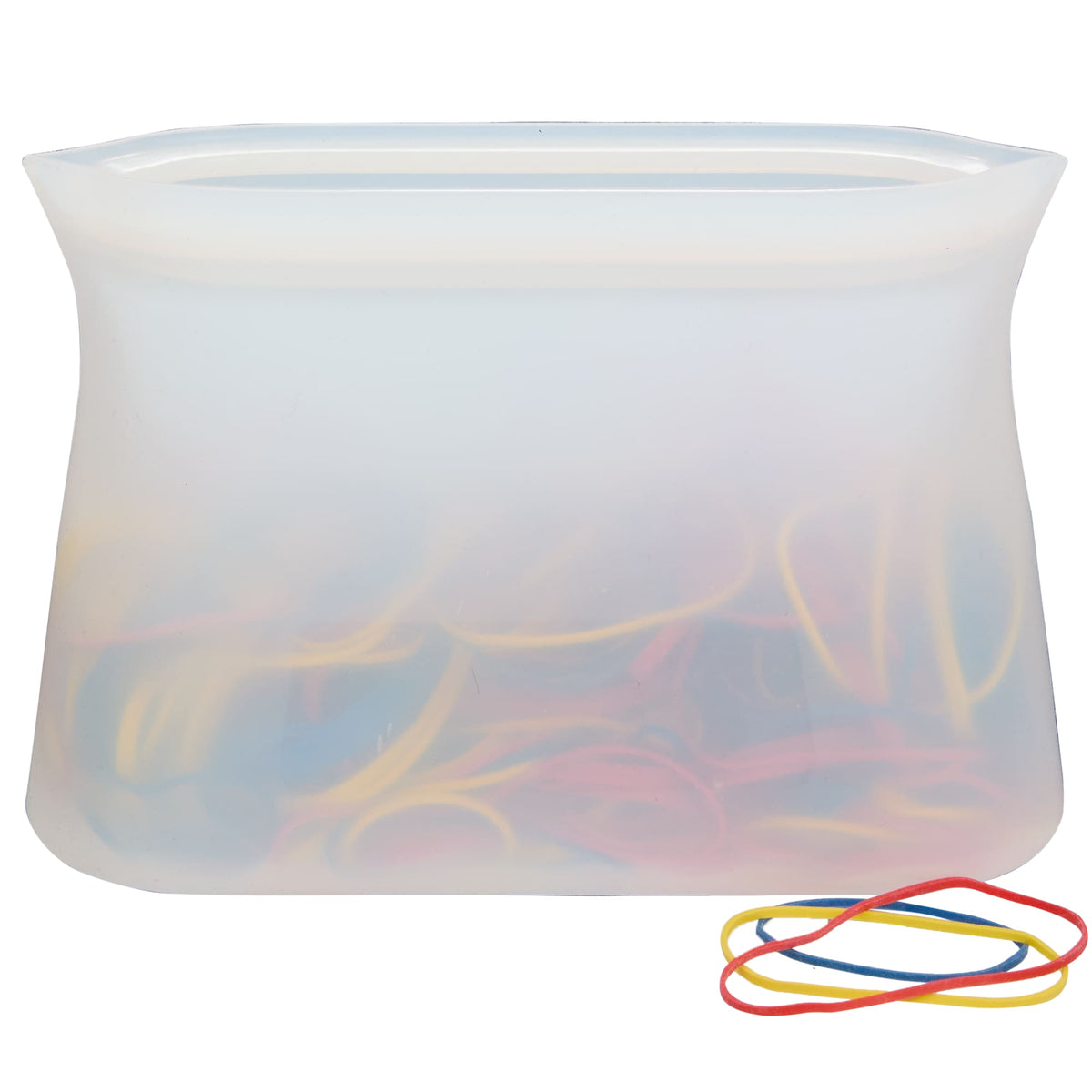 Zili Reusable Silicone Storage Bag, 16 oz - Clear - Propped 2