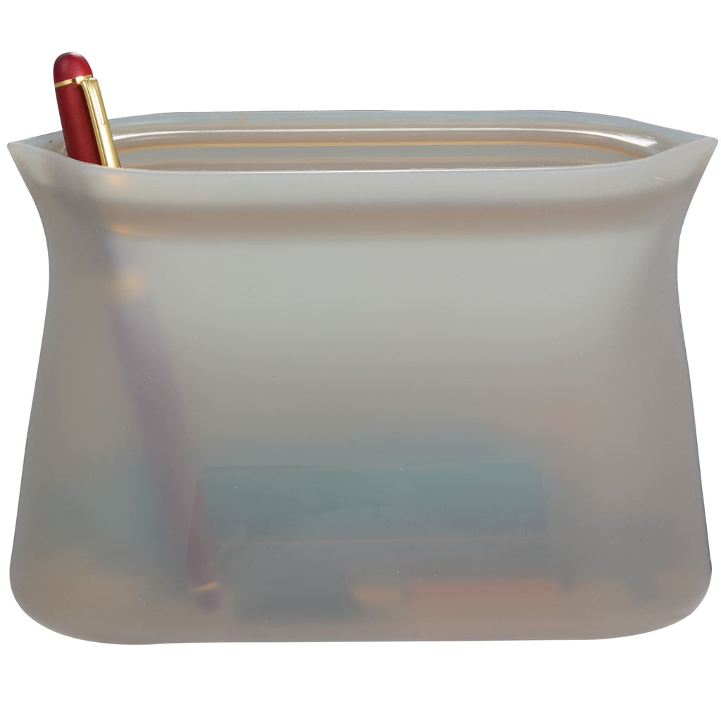 Zili Reusable Silicone Storage Bag, 16 oz - Gray - Propped