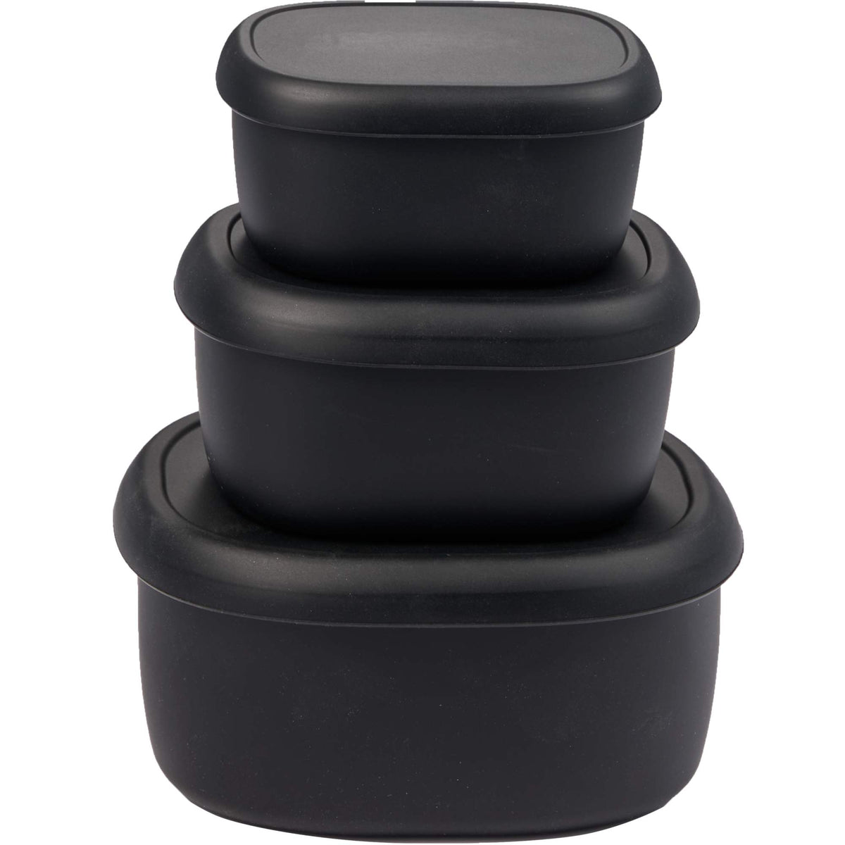 Zili Stackable Silicone Container Set, 7, 10 and 20 oz - Black - Group