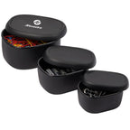 Zili Stackable Silicone Container Set, 7, 10 and 20 oz - Black - Propped