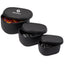 Zili Stackable Silicone Container Set, 7, 10 and 20 oz - Black - Propped