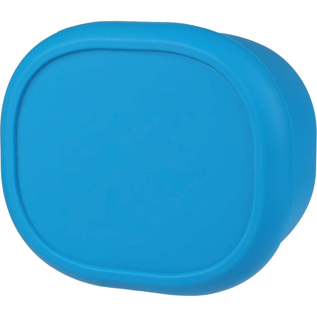 Zili Stackable Silicone Container Set, 7, 10 and 20 oz - Process Blue - Left Angle