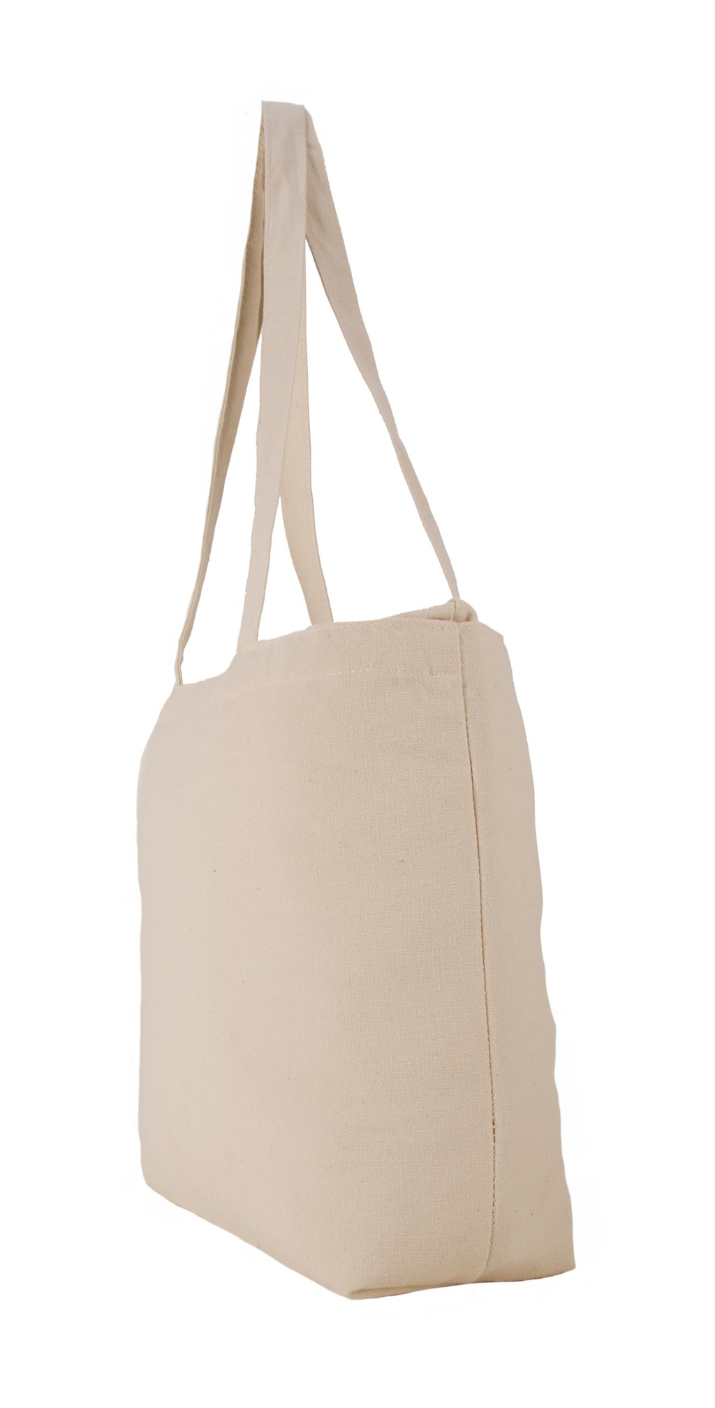 Zip Top Cotton Canvas Convention Tote Embroidery - Natural - View 2