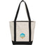 Zip Top Recycled Canvas Tote with Trolley Strap, 12 oz - Black - Front