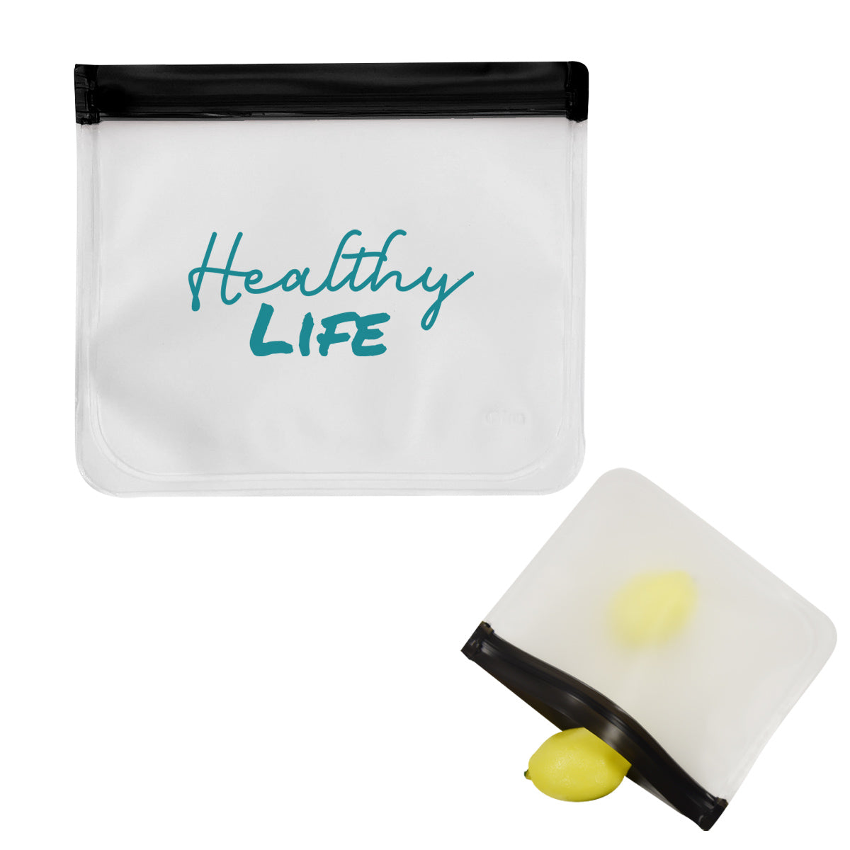 Zip Top Storage Bag, Reusable - Charcoal - Silk Screen