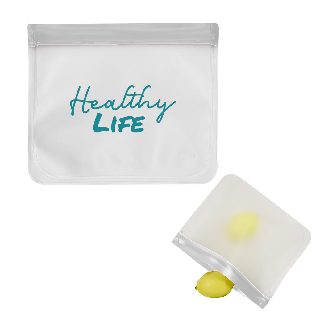 Zip Top Storage Bag, Reusable - White - Silk Screen