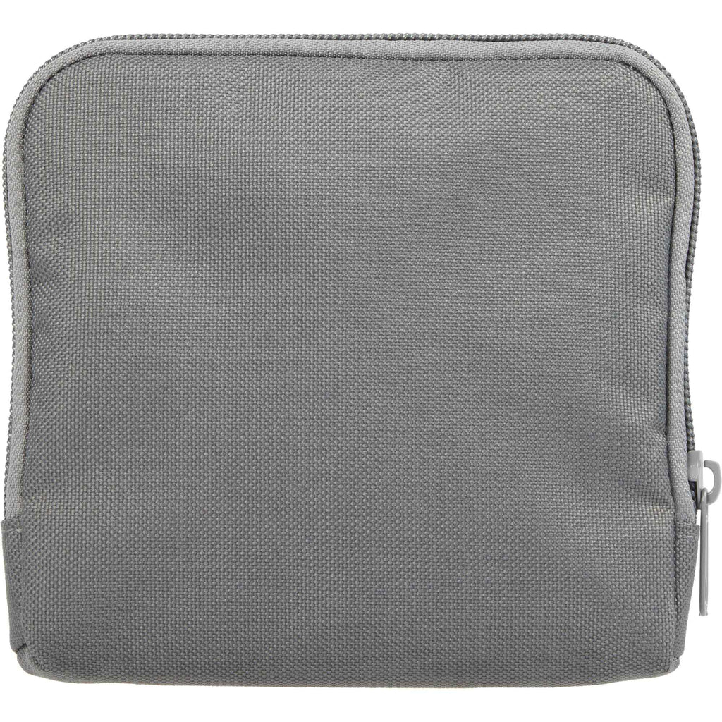 Zip Travel Organizer with Four Pockets, Recycled Embroidery - Gray - Back