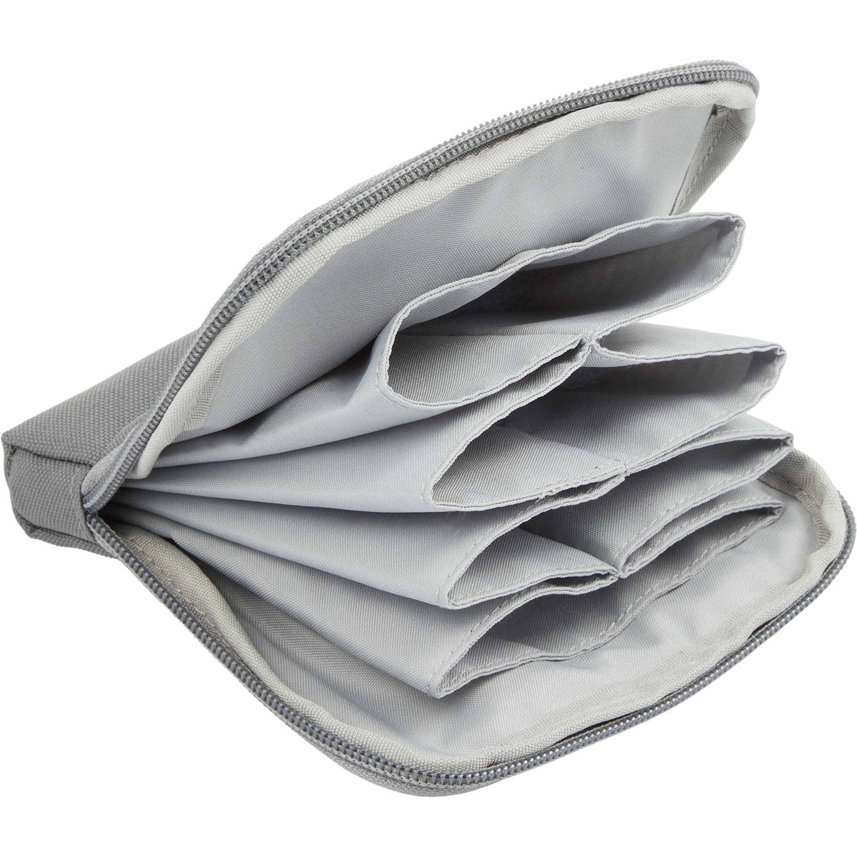 Zip Travel Organizer with Four Pockets, Recycled Embroidery - Gray - Detail