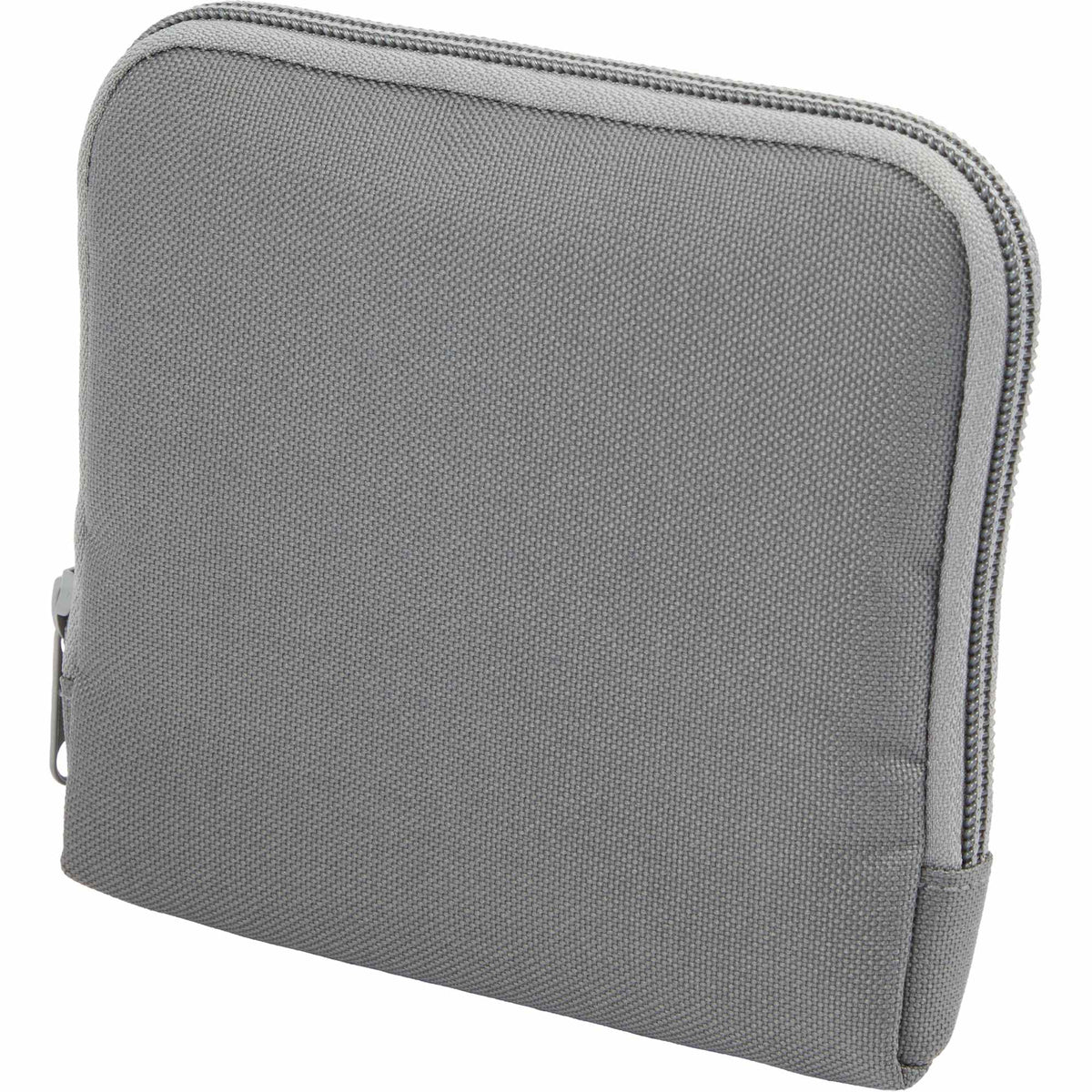 Zip Travel Organizer with Four Pockets, Recycled Embroidery - Gray - Left Angle