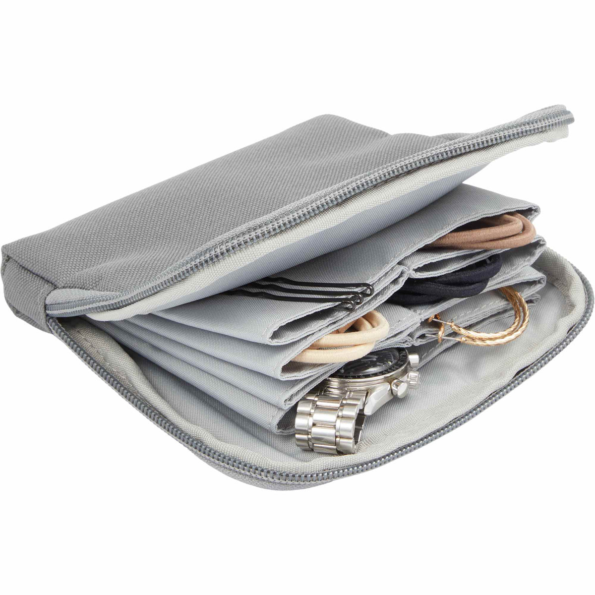 Zip Travel Organizer with Four Pockets, Recycled Full Color - Gray - Detail 3