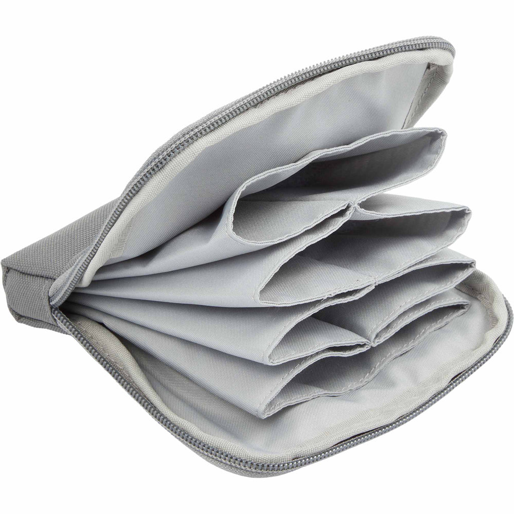 Zip Travel Organizer with Four Pockets, Recycled Full Color - Gray - Detail