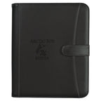 Zippered Portfolio and Calculator in Pebble Grain Debossing - Black - Debossing