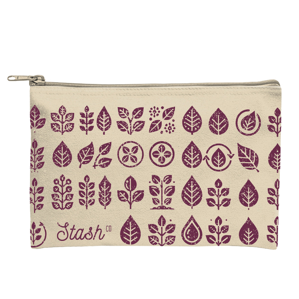 Zippered Pouch in Recycled Canvas - Natural - Silk Screen