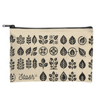 Zippered Pouch in Recycled Canvas - Natural with Black - Silk Screen