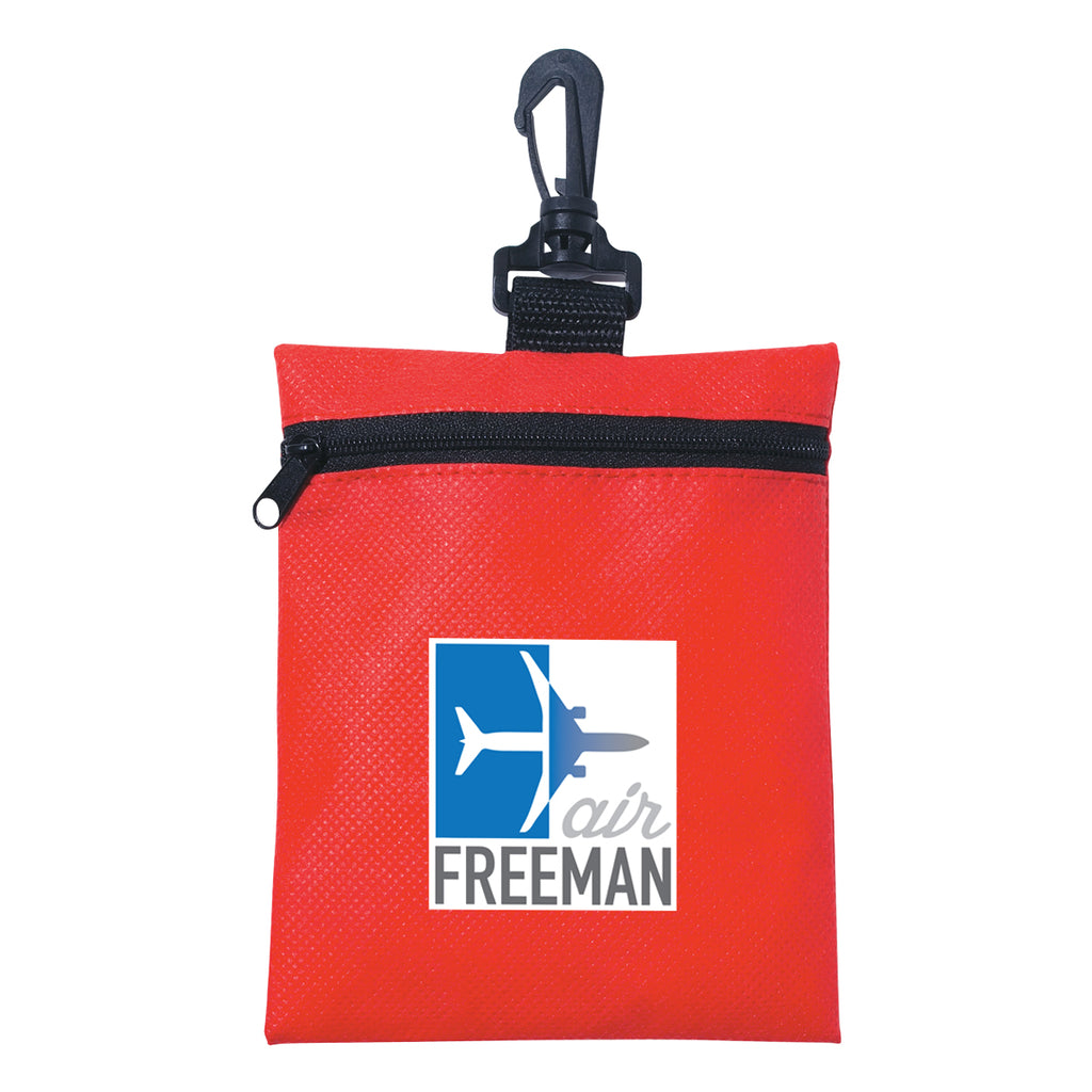 Zippered Pouch, Non-Woven - Red - Colorbrite