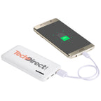Zodiac Pocket Power Bank, 5,000 mAh Full Color - White - Front 3