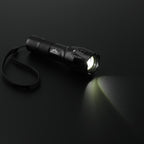 Zoom Flashlight with SOS Mode, 500 Lumens - Black - Left Angle