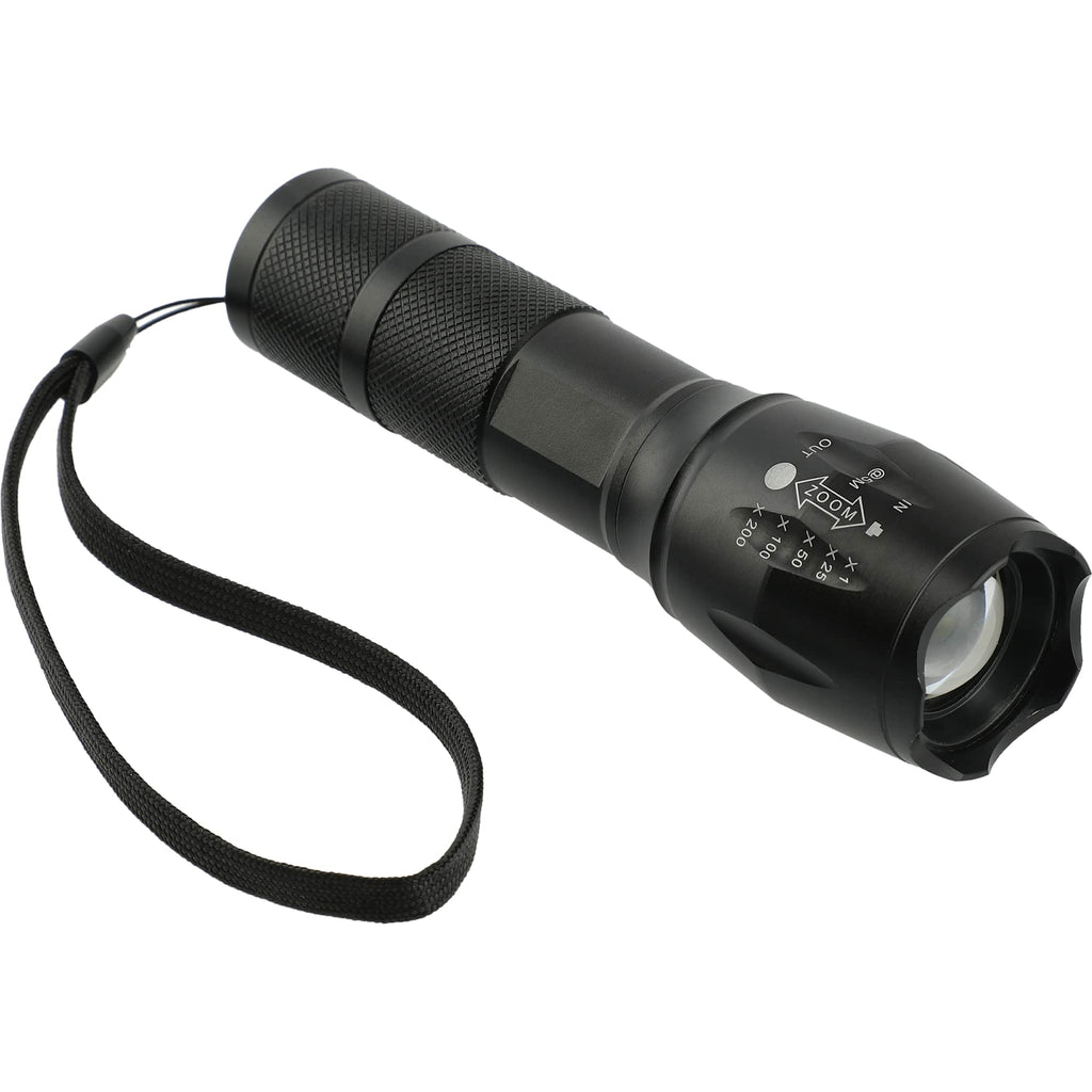 Zoom Flashlight with SOS Mode, 500 Lumens - Black - Right Angle 2
