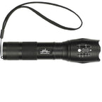 Zoom Flashlight with SOS Mode, 500 Lumens Laser Engraving - Black - Front