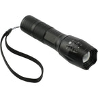Zoom Flashlight with SOS Mode, 500 Lumens Laser Engraving - Black - Right Angle 2