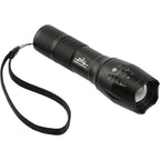 Zoom Flashlight with SOS Mode, 500 Lumens Laser Engraving - Black - Right Angle